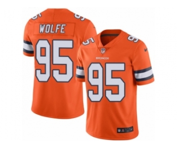 Youth Nike Denver Broncos #95 Derek Wolfe Limited Orange Rush NFL Jersey