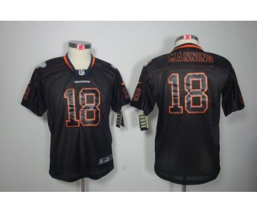 nike youth nfl jerseys denver broncos #18 manning black[nike lights out]