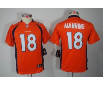 nike youth nfl jerseys denver broncos #18 manning orange[nike limited]