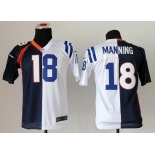 nike youth nfl jerseys denver broncos #18 manning white-blue-orange[nike split][new]