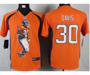 nike youth nfl jerseys denver broncos #30 davis orange[portrait fashion]