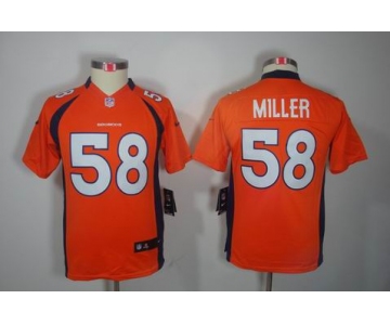 nike youth nfl jerseys denver broncos #58 miller orange[nike limited]