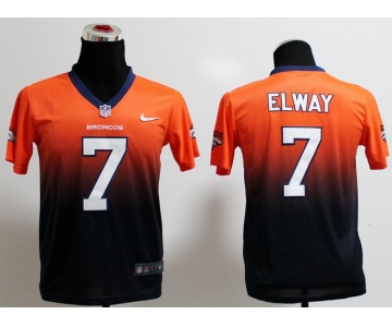 nike youth nfl jerseys denver broncos #7 john elway orange-blue[nike drift fashion][second version]