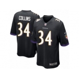 Men Nike Baltimore Ravens #34 Alex Collins Game Black Alternate NFL Jersey