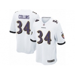 Men Nike Baltimore Ravens #34 Alex Collins Game White NFL Jersey