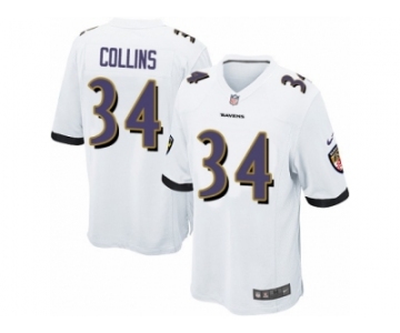 Men Nike Baltimore Ravens #34 Alex Collins Game White NFL Jersey