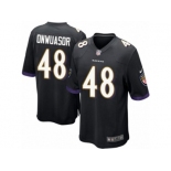 Men Nike Baltimore Ravens #48 Patrick Onwuasor Game Black Alternate NFL Jersey