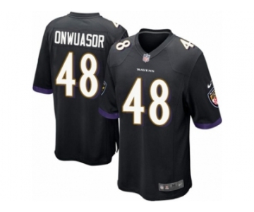 Men Nike Baltimore Ravens #48 Patrick Onwuasor Game Black Alternate NFL Jersey