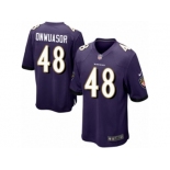 Men Nike Baltimore Ravens #48 Patrick Onwuasor Game Purple Team Color NFL Jersey