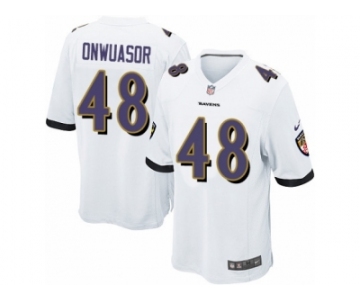 Men Nike Baltimore Ravens #48 Patrick Onwuasor Game White NFL Jersey