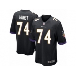 Men Nike Baltimore Ravens #74 James Hurst Game Black Alternate NFL Jersey