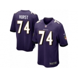 Men Nike Baltimore Ravens #74 James Hurst Game Purple Team Color NFL Jersey