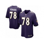 Men Nike Baltimore Ravens #78 Austin Howard Game Purple Team Color NFL Jersey