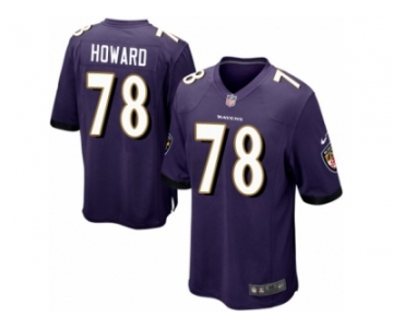 Men Nike Baltimore Ravens #78 Austin Howard Game Purple Team Color NFL Jersey