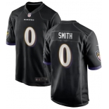 Men's Baltimore Ravens #0 Smith Game Black Football Jersey