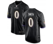 Men's Baltimore Ravens #0 Smith Game Black Football Jersey