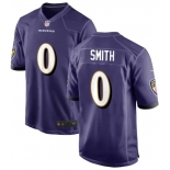 Men's Baltimore Ravens #0 Smith Game Purple Football Jersey