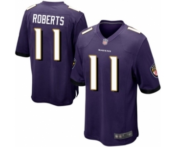 Men's Baltimore Ravens #11 Seth Roberts Game Purple Team Color Football Jersey