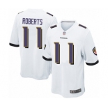 Men's Baltimore Ravens #11 Seth Roberts Game White Football Jersey