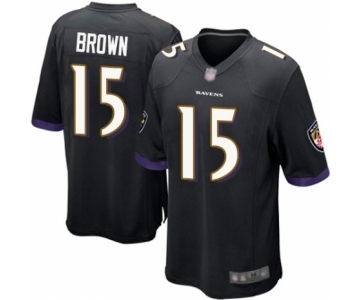 Men's Baltimore Ravens #15 Marquise Brown Game Black Alternate Football Jersey