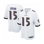 Men's Baltimore Ravens #15 Marquise Brown Game White Football Jersey