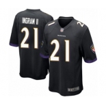 Men's Baltimore Ravens #21 Mark Ingram II Game Black Alternate Football Jersey