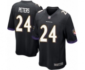 Men's Baltimore Ravens #24 Marcus Peters Game Black Alternate Football Jersey