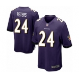 Men's Baltimore Ravens #24 Marcus Peters Game Purple Team Color Football Jersey