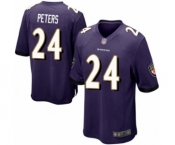 Men's Baltimore Ravens #24 Marcus Peters Game Purple Team Color Football Jersey