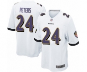 Men's Baltimore Ravens #24 Marcus Peters Game White Football Jersey