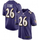 Men's Baltimore Ravens #26 Geno Stone  Game Purple Football Jersey