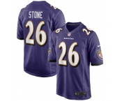 Men's Baltimore Ravens #26 Geno Stone  Game Purple Football Jersey