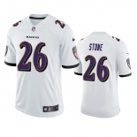 Men's Baltimore Ravens #26 Geno Stone  Game White Football Jersey