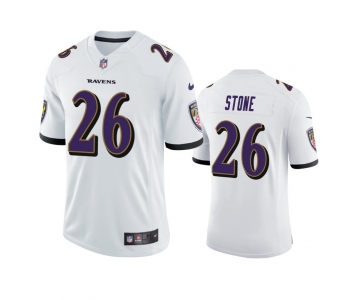 Men's Baltimore Ravens #26 Geno Stone  Game White Football Jersey