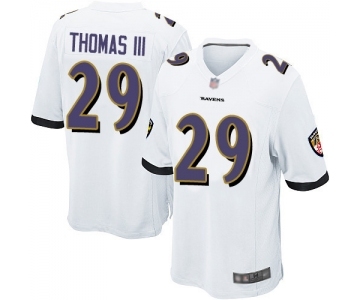 Men's Baltimore Ravens #29 Earl Thomas III Game White Football Jersey