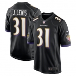 Men's Baltimore Ravens #31 Lewis Game Black New Football Jersey