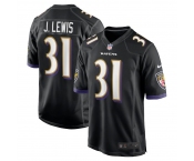 Men's Baltimore Ravens #31 Lewis Game Black New Football Jersey