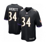 Men's Baltimore Ravens #34 Anthony Averett Game Black Alternate Football Jersey