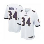 Men's Baltimore Ravens #34 Anthony Averett Game White Football Jersey