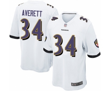 Men's Baltimore Ravens #34 Anthony Averett Game White Football Jersey