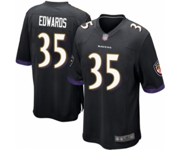 Men's Baltimore Ravens #35 Gus Edwards Game Black Alternate Football Jersey