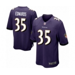 Men's Baltimore Ravens #35 Gus Edwards Game Purple Team Color Football Jersey