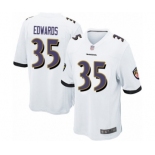 Men's Baltimore Ravens #35 Gus Edwards Game White Football Jersey