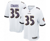 Men's Baltimore Ravens #35 Gus Edwards Game White Football Jersey