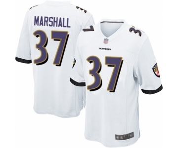 Men's Baltimore Ravens #37 Iman Marshall Game White Football Jersey