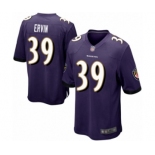 Men's Baltimore Ravens #39 Tyler Ervin Game Purple Team Color Football Jersey