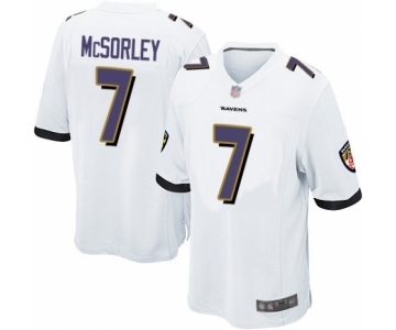 Men's Baltimore Ravens #7 Trace McSorley Game White Football Jersey