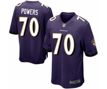 Men's Baltimore Ravens #70 Ben Powers Game Purple Team Color Football Jersey