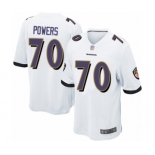 Men's Baltimore Ravens #70 Ben Powers Game White Football Jersey