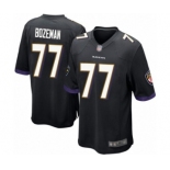 Men's Baltimore Ravens #77 Bradley Bozeman Game Black Alternate Football Jersey